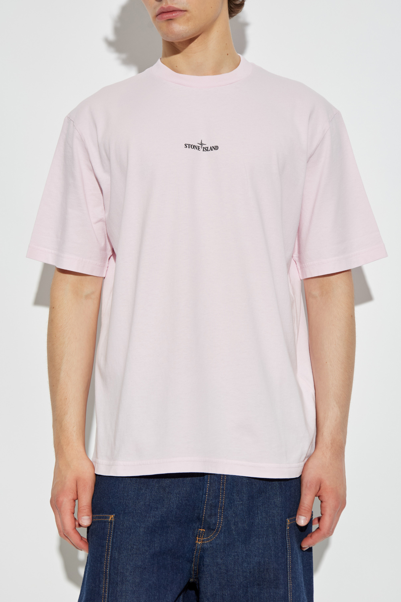 Pink T-shirt with logo Stone Island - Vitkac AS